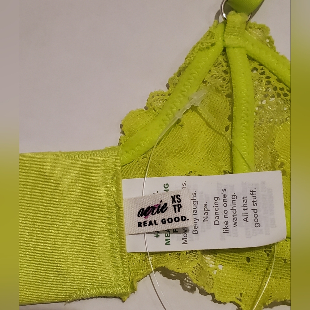 Aerie Lace Bralette Sz XS Citrine - Picture 2 of 5